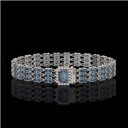 26.02 ctw London Topaz & Diamond Bracelet 14K White Gold - REF-318G2W