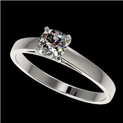 0.50 ctw Certified VS/SI Quality Cushion Cut Diamond Ring 10k White Gold - REF-60W3H