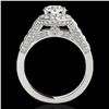 Image 2 : 1.8 ctw Certified Diamond Solitaire Halo Ring 10k White Gold - REF-218H2R