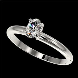 0.50 ctw Certified VS/SI Quality Oval Diamond Engagment Ring 10k White Gold - REF-60F3M