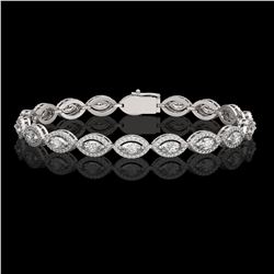 6.91 ctw Marquise Cut Diamond Micro Pave Bracelet 18K White Gold - REF-599X6A