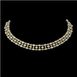 51.17 ctw Fancy Citrine & Diamond Necklace 10K White Gold - REF-527N3F