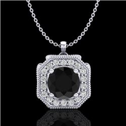 1.54 ctw Fancy Black Diamond Art Deco Stud Necklace 18k White Gold - REF-120K2Y