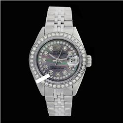 Rolex Men's Stainless Steel, QuickSet, Diam Dial & Diam/Sapphire Bezel
