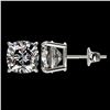 Image 2 : 2.50 ctw VS/SI Quality Cushion Diamond Stud Earrings 10k White Gold - REF-601R4K
