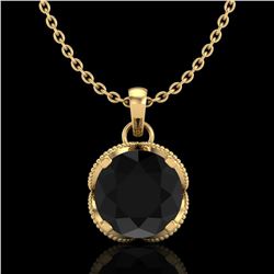1.13 ctw Fancy Black Diamond Art Deco Stud Necklace 18k Yellow Gold - REF-94R5K