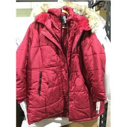 Details International (2X) Jacket with Removable Hood with Fur Trim