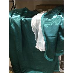 Teal Polyester Curtains with White Organza Backing (set of 2 Panels)