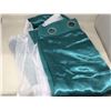 Image 2 : Teal Polyester Curtains with White Organza Backing (set of 2 Panels)