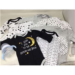 Lot of HB 3-6mth Onesies and Nursing Bottle