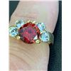 Image 1 : Ladies NEW 1.1 Carat ruby Style Gemstone 14K G.Plated anniversary ring size 8 ( 18mm)