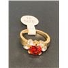 Image 2 : Ladies NEW 1.1 Carat ruby Style Gemstone 14K G.Plated anniversary ring size 8 ( 18mm)