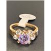 Image 1 : NEW Ladies 1.1 CaratAmethyst Style Gemstone ring 14K Gold Plated with side stones size 8 ( 18mm)