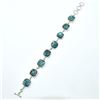 Image 3 : Silver Turquoise(23.4ct) Bracelet (~weight 14.85g), Suggested Retail Value $750 (Estimated Selling P
