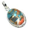 Image 2 : Silver Oster Turquoise(9.9ct) Pendant (~weight 3.8g), Suggested Retail Value $120