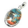 Image 3 : Silver Oster Turquoise(9.9ct) Pendant (~weight 3.8g), Suggested Retail Value $120