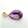 Image 1 : 14K Yellow Gold Amethyst(8.5ct) 1 Bezel Set Pear Cut Light Purple Natural Amethyst, Hand Assembled P