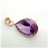 Image 2 : 14K Yellow Gold Amethyst(8.5ct) 1 Bezel Set Pear Cut Light Purple Natural Amethyst, Hand Assembled P