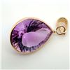Image 3 : 14K Yellow Gold Amethyst(8.5ct) 1 Bezel Set Pear Cut Light Purple Natural Amethyst, Hand Assembled P
