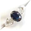 Image 3 : 10K White Gold Sapphire(1.41ct) Diamond(0.03ct) Claw Setting,1 Blue Sapphire, 2 Diamonds(Si,G-H) Rin