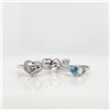 Image 1 : Silver Blue Topaz Cubic Zirconia Heart Shaped Set Of 3 Rings, Suggested Retail Value $200 (Estimated