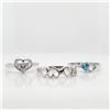 Image 2 : Silver Blue Topaz Cubic Zirconia Heart Shaped Set Of 3 Rings, Suggested Retail Value $200 (Estimated