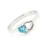 Image 3 : Silver Blue Topaz Cubic Zirconia Heart Shaped Set Of 3 Rings, Suggested Retail Value $200 (Estimated