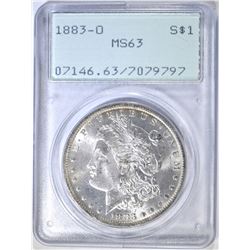 1883-O MORGAN DOLLAR PCGS MS-63 RATTLER