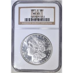 1891-O MORGAN DOLLAR NGC MS-63