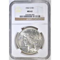 1922-S PEACE DOLLAR NGC MS-62