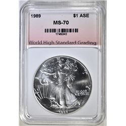 1989 AMERICAN SILVER EAGLE WHSG PERFECT GEM BU