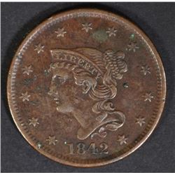 1842 LARGE CENT  CH AU