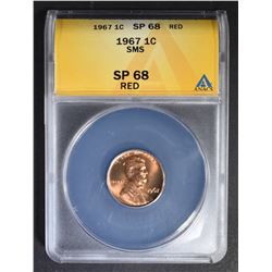 1967 SMS LINCOLN CENT ANACS SP-68 RED