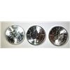 Image 1 : 3 2015 1 OZ $5 CANADIAN SILVER MAPLE LEAFS