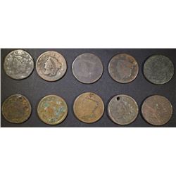 LOT OF 10 LARGE CENTS