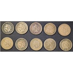 10 INDIAN HEAD CENTS  1859-1864 COPPER NICKEL