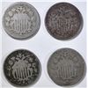 Image 1 : LOT OF 4 SHIELD NICKELS: