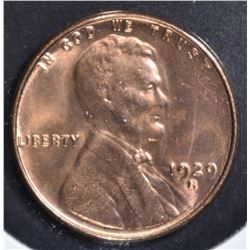 1929-S LINCOLN CENT  GEM BU RED