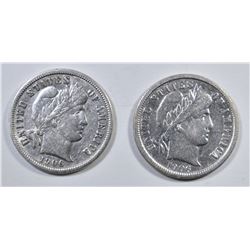 1906 XF/AU & 1906-D AU BARBER DIMES