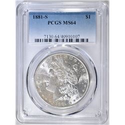 1881-S MORGAN DOLLAR PCGS MS-64