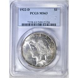 1922-D PEACE DOLLAR PCGS MS-63