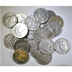 20-CIRC FRANKLIN HALF DOLLARS