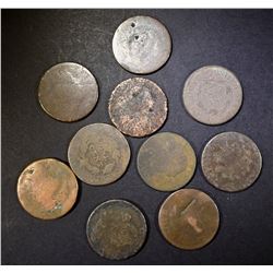 10-LOW GRADE U.S. LARGE CENTS