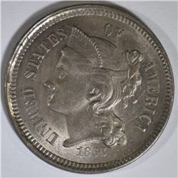 1868 3-CENT NICKEL  CH BU