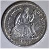 Image 1 : 1861-S SEATED LIBERTY DIME  CH AU