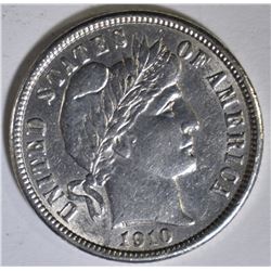 1910 BARBER DIME  BU