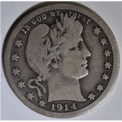 1914-S BARBER QUARTER  VG
