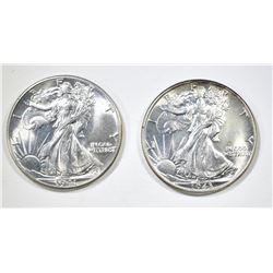 1941 & 43 WALKING LIBERTY HALVES CH BU