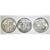 Image 1 : 3- 1942 WALKING LIBERTY HALVES CH BU