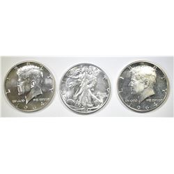 1944 WL HALF BU, & 2- 1964 PROOF KENNEDY HALVES